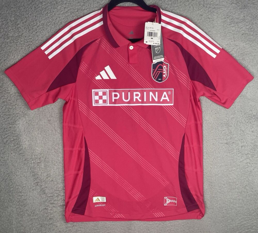 2025 Adidas Authentic Soccer Jersey St. Louis City SC Mens Medium Pink MLS NWT